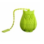 Tea filter, infuser, owl form, green color